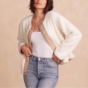 Summersalt High Pile Short Sherpa Jacket Small White Teddy Soft Cozycore Neutral